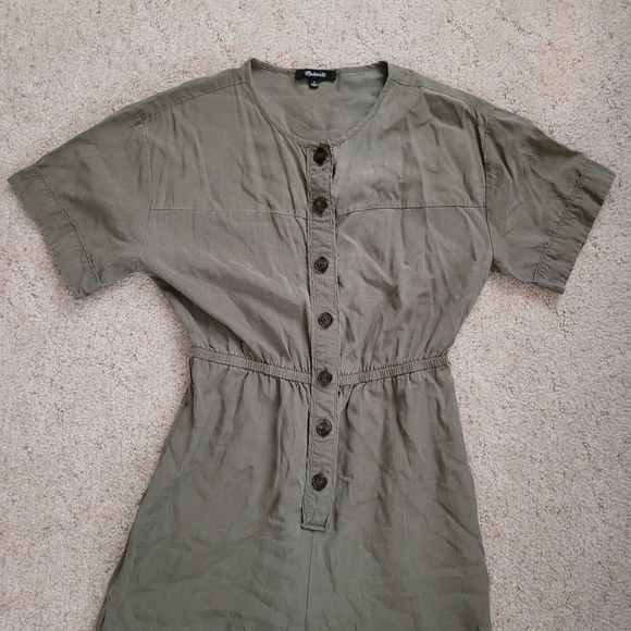 Madewell Olive Green Button-Up Jumpsuit - Picture 3 of 5